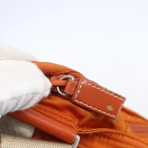 Authentic PRADA Shoulder Bag Nylon Orange Silver - Picture 2 of 16